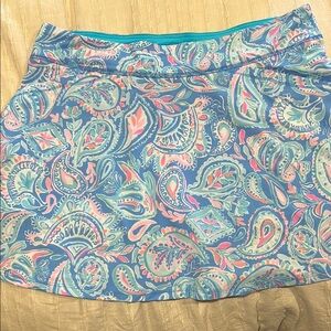 Lilly Pulitzer Blue and Pink Paisley Mini Skirt